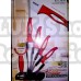 Set cutite ceramica cu suport si curatator 5 piese 
